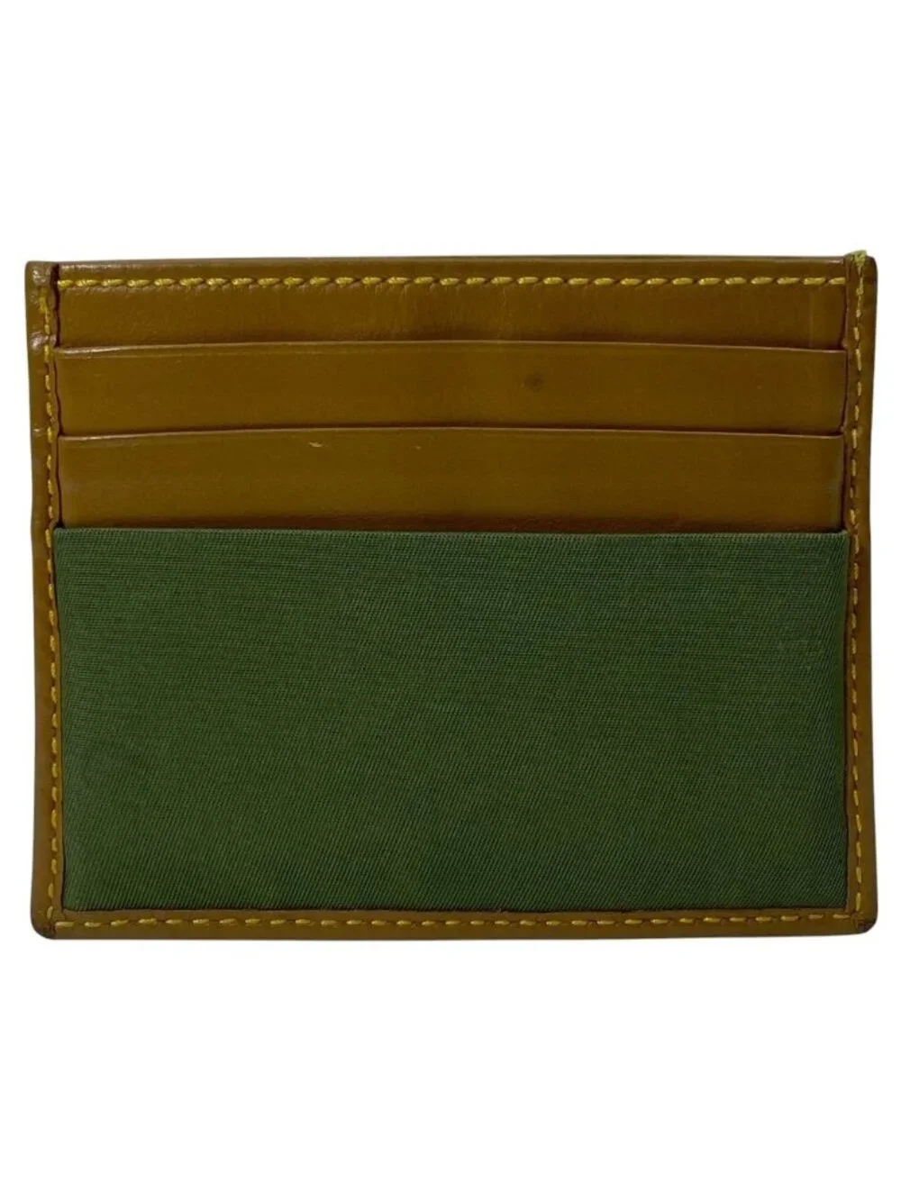 Prada Speedlock Re-Nylon Card Case Business Holder Triangle Logo Leather Brown